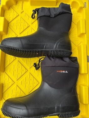 HISEA Men's Black Insulated Waterproof Winter Boots